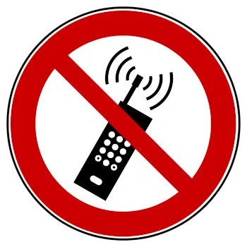 affiche défense d'utiliser un téléphone portable GSM