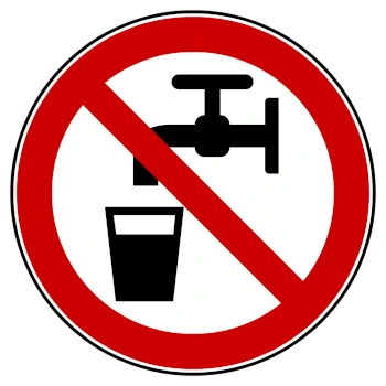 affiche défense de boire car l'eau n'est pas potable